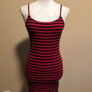 Betsey Johnson Pink Striped Cotton Dress S